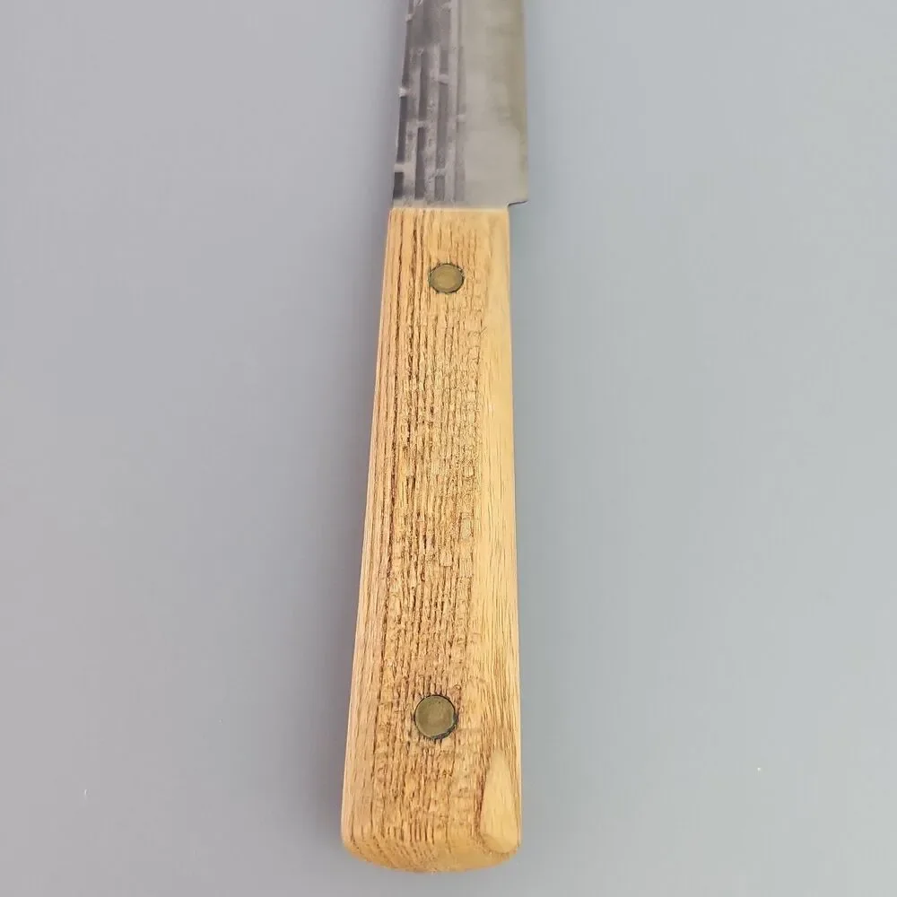 Vintage Forgecraft Hi Carbon Steel Chefs Slicing Knife 8 in Blade Wood Handle